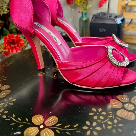 Manolo Blahnik Raspberry Sedaraby pair - Picture 4 of 7